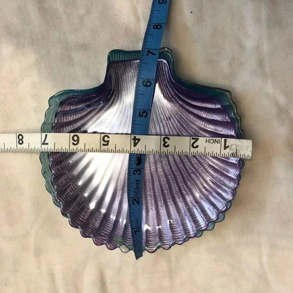 Glass Shell Shape Plates 3 pieces lot - Picture 3 of 5